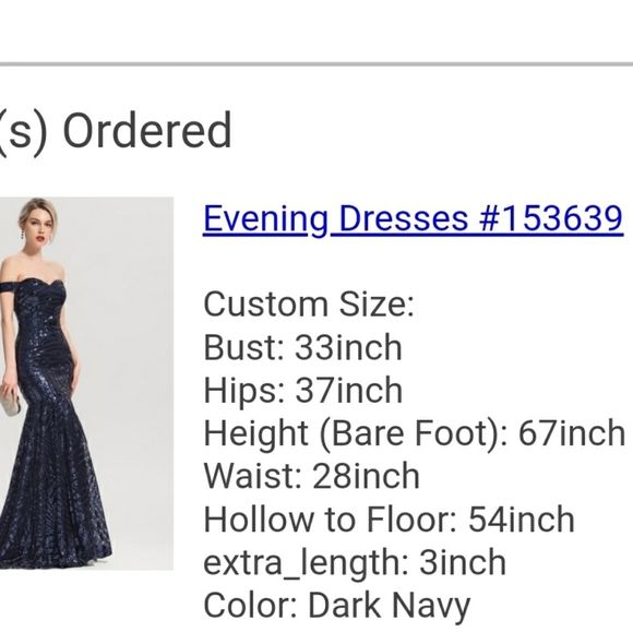 JJ's House navy sequin mermaid gown - Picture 3 of 8